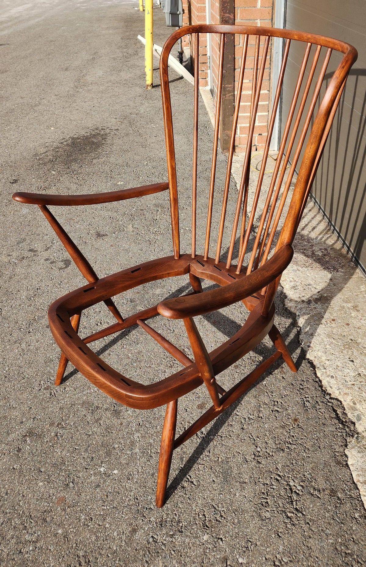 REFINISHED Mid Century Modern Armchair by Ercol, model Evergreen; no cushions