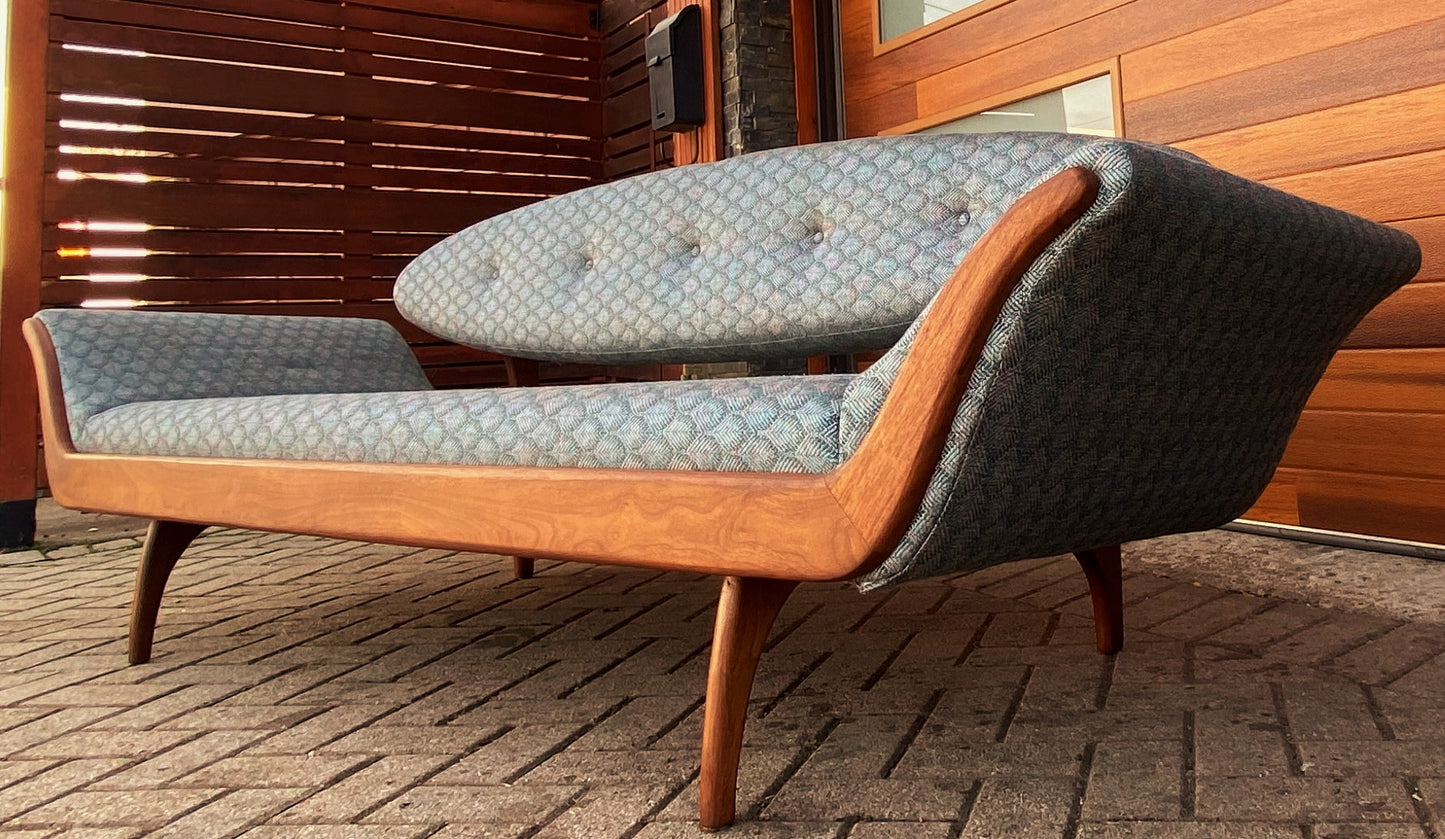 REFINISHED Mid Century Modern Luigi Tiengo Surboard Back Gondola Sofa