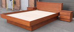 REFINISHED MCM Teak Bed Queen with 2 separate night stands by Mobican, PERFECT 4
