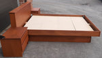 REFINISHED MCM Teak Bed Queen with 2 separate night stands by Mobican, PERFECT 7