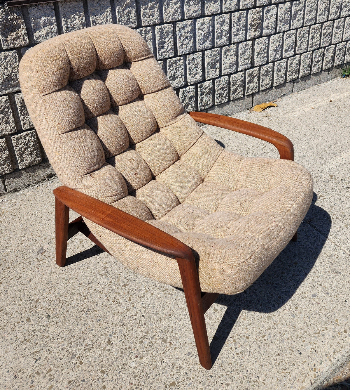 REFINISHED Mid Century Modern Teak Scoop Lounge Chair by R.Huber