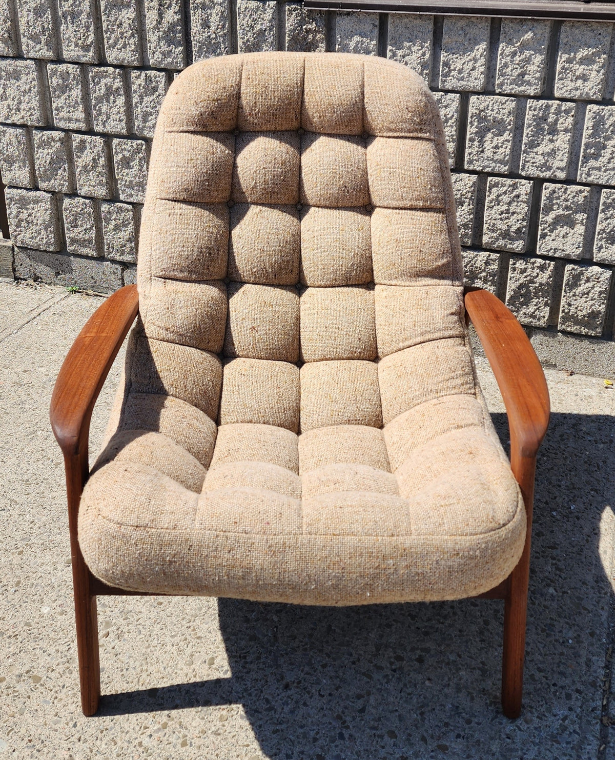 REFINISHED Mid Century Modern Teak Scoop Lounge Chair by R.Huber