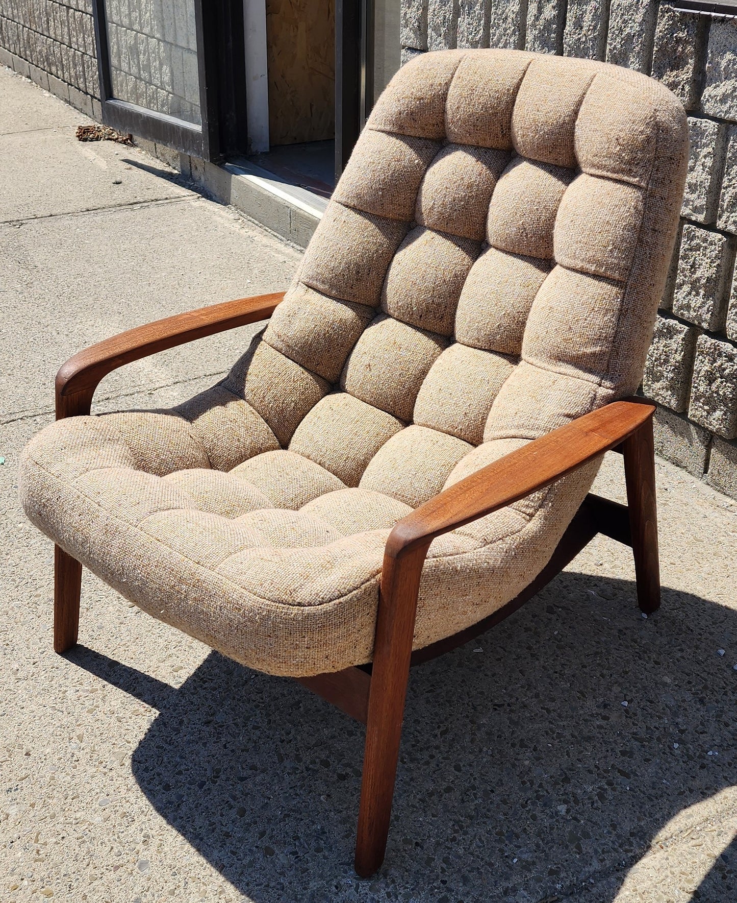 REFINISHED Mid Century Modern Teak Scoop Lounge Chair by R.Huber