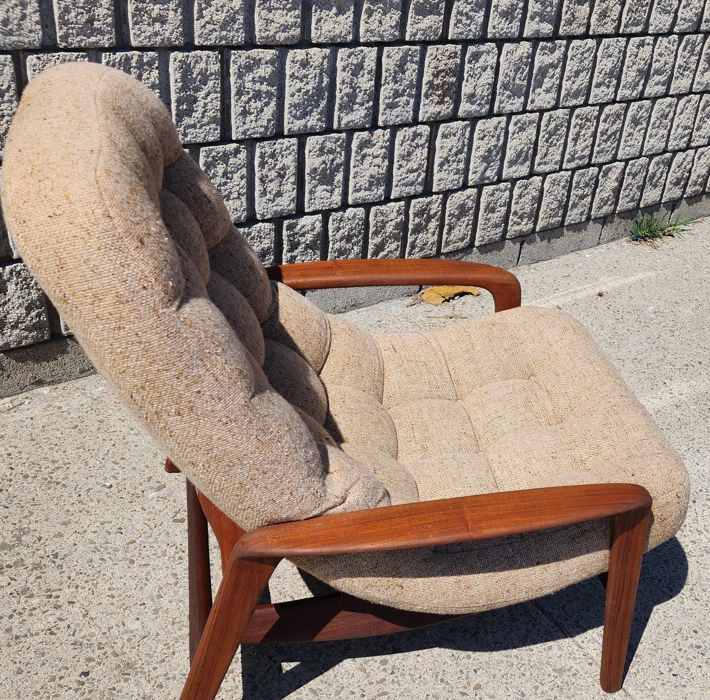 REFINISHED Mid Century Modern Teak Scoop Lounge Chair by R.Huber