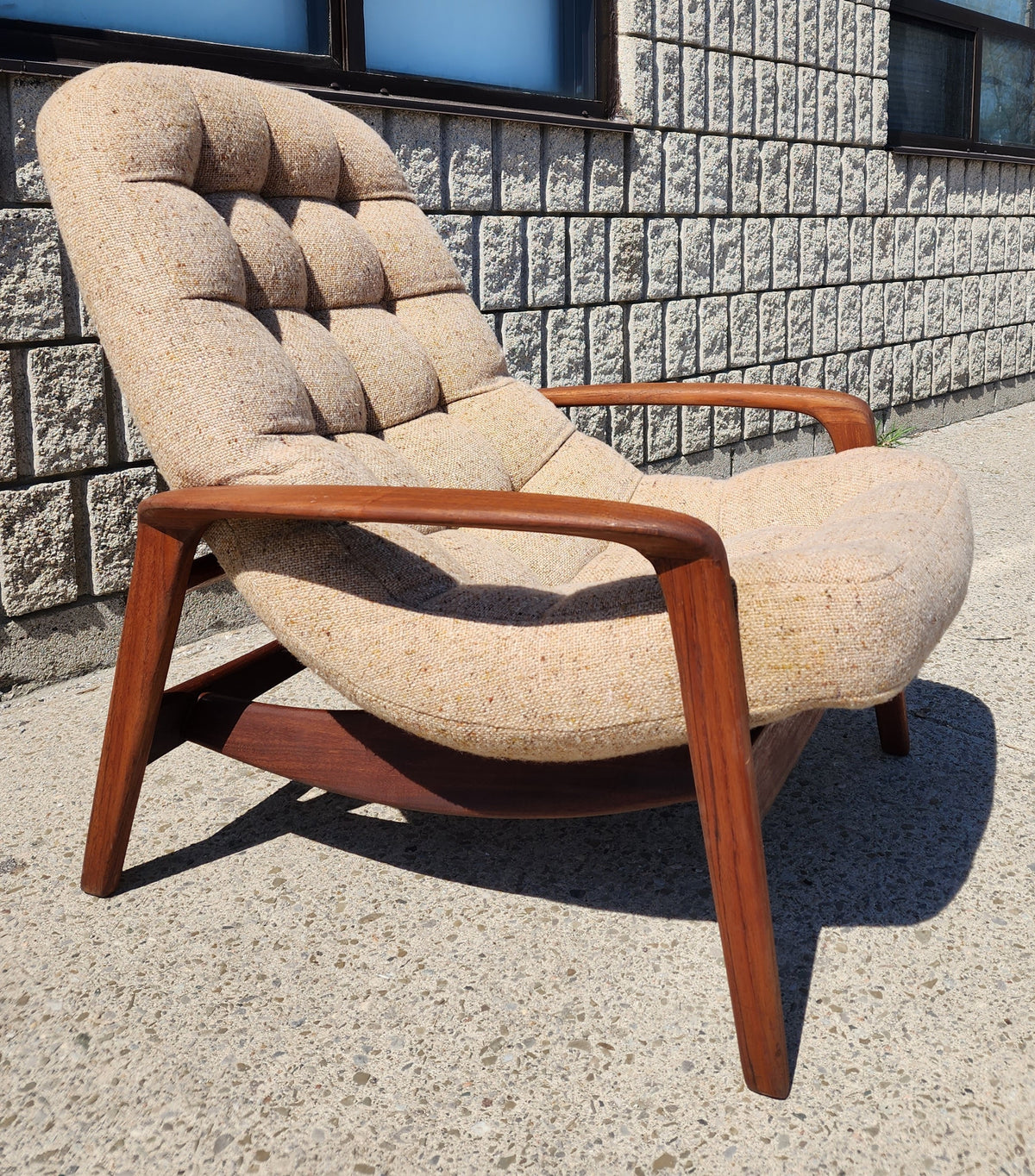 REFINISHED Mid Century Modern Teak Scoop Lounge Chair by R.Huber