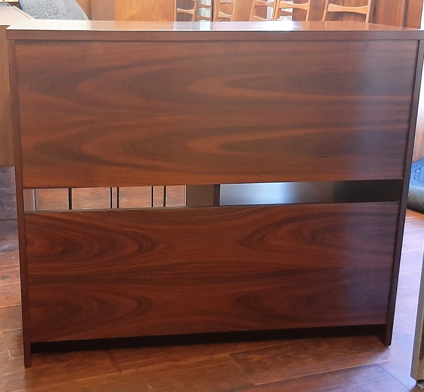 RESTORED MCM Rosewood Media Records TV Console with tinted glass doors