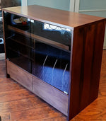 RESTORED MCM Rosewood Media Records TV Console with tinted glass doors 6