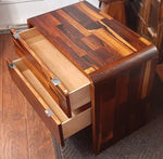 REFINISHED MCM Rosewood Patchwork Cabinet with 2 drawers 28