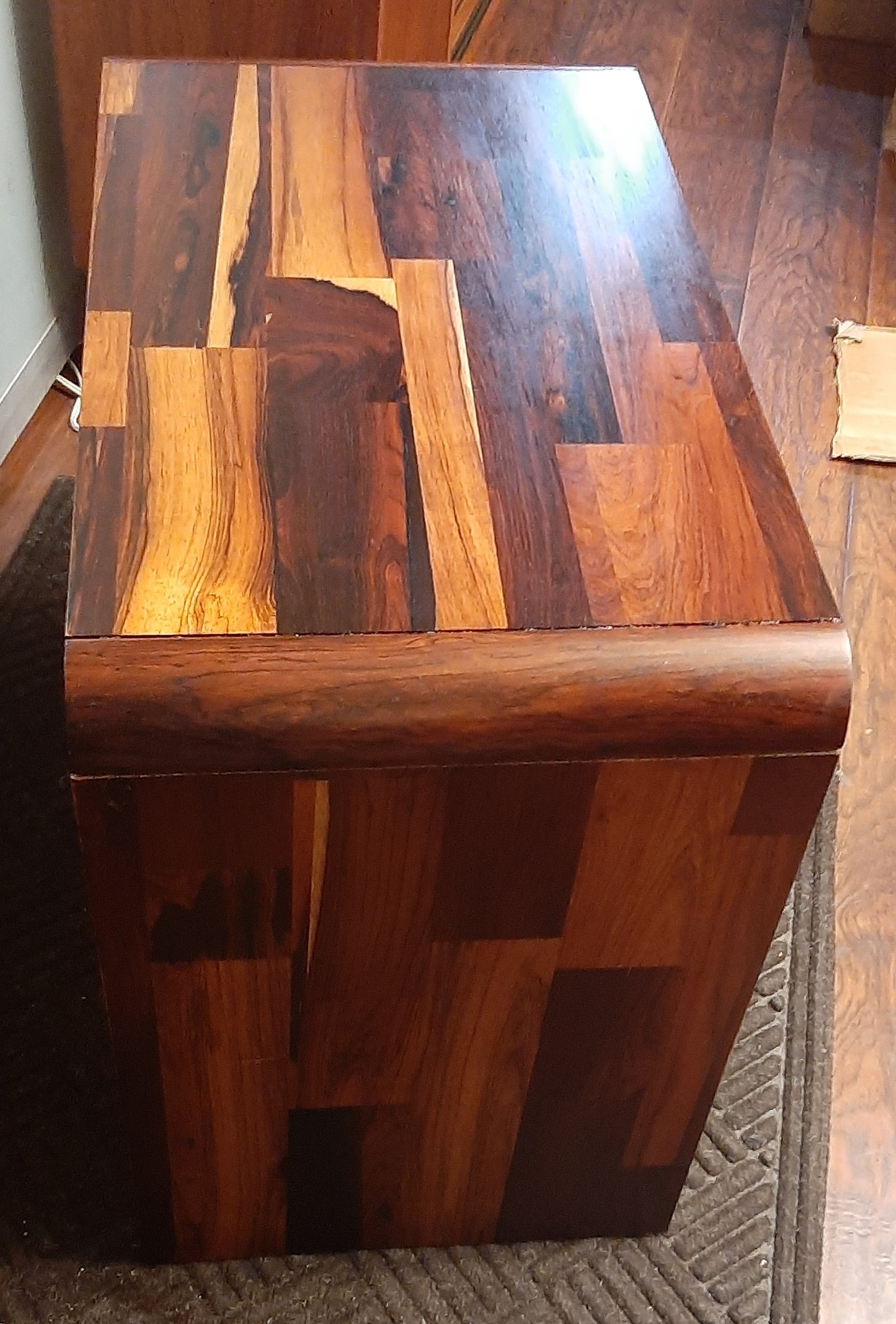 REFINISHED MCM Rosewood Patchwork Cabinet with 2 drawers 28", perfect, 2 AVAILABLE