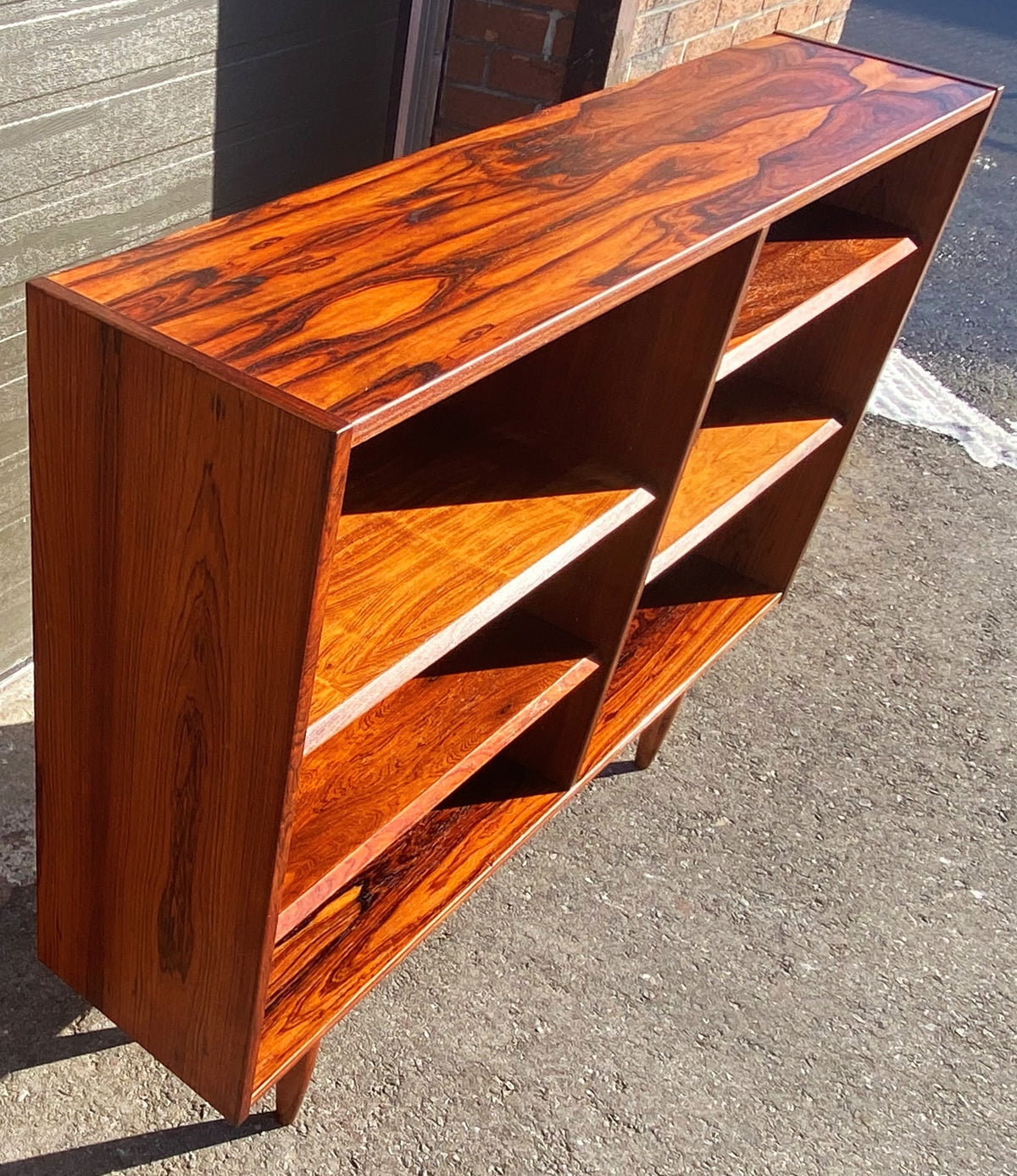 REFINISHED Danish Mid Century Modern Rosewood Bookcase 54.5