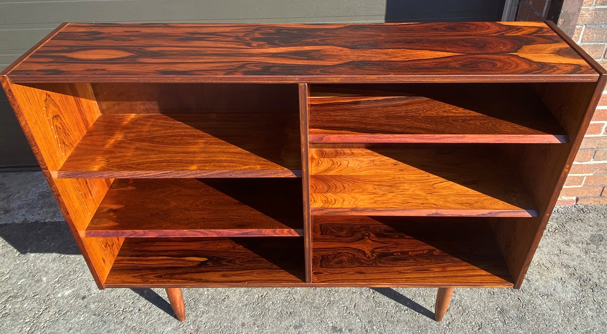 REFINISHED Danish Mid Century Modern Rosewood Bookcase 54.5
