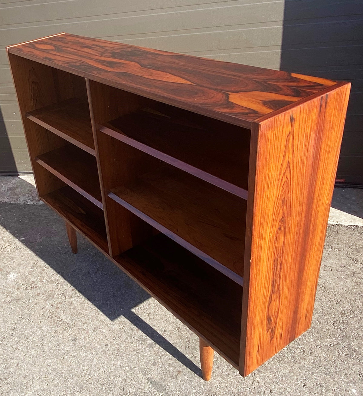 REFINISHED Danish Mid Century Modern Rosewood Bookcase 54.5