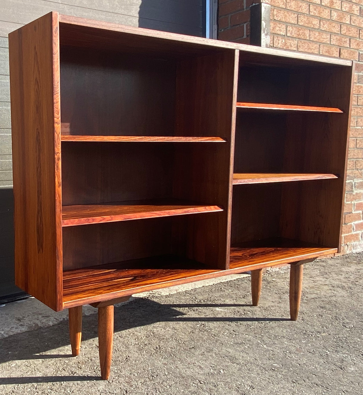 REFINISHED Danish Mid Century Modern Rosewood Bookcase 54.5