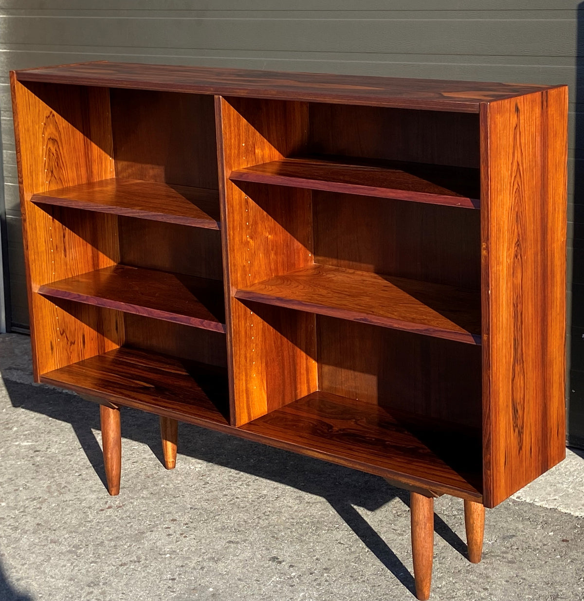 REFINISHED Danish Mid Century Modern Rosewood Bookcase 54.5