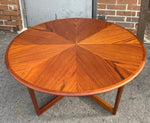 REFINISHED Mid Century Modern Teak Coffee Table Sunburst D 41