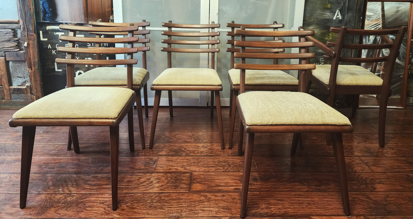 Mid Century Modern Russel Spanner Walnut Chairs (1 armchair 5 side chairs)