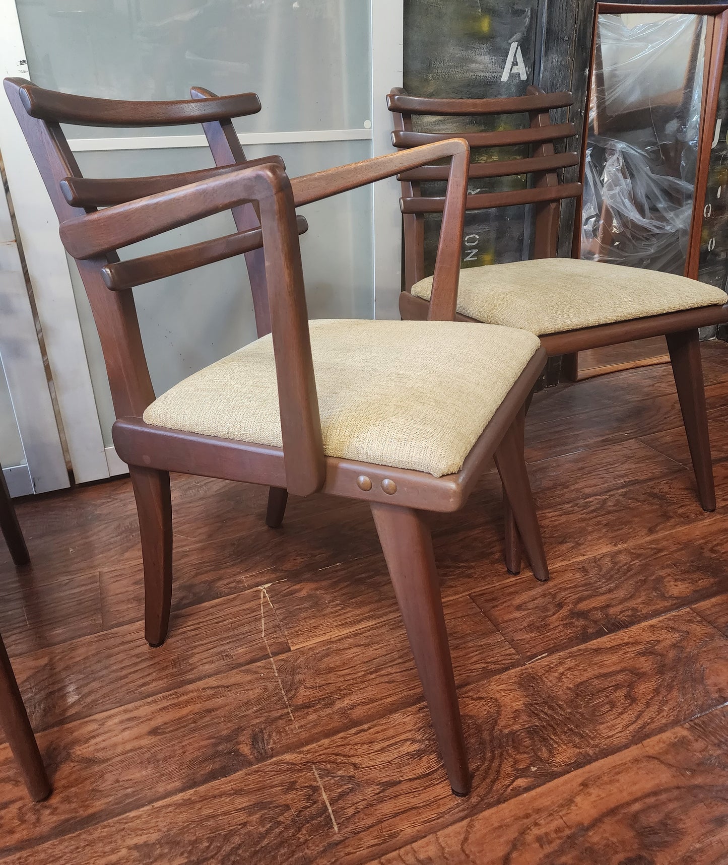 Mid Century Modern Russel Spanner Walnut Chairs (1 armchair 5 side chairs)