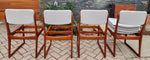 4 REFINISHED REUPHOLSTERED in Knoll fabric Mid Century Modern Teak Chairs by RS Associates 8