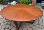 REFINISHED Mid Century Modern Teak Coffee Table Round Sunburst D 39