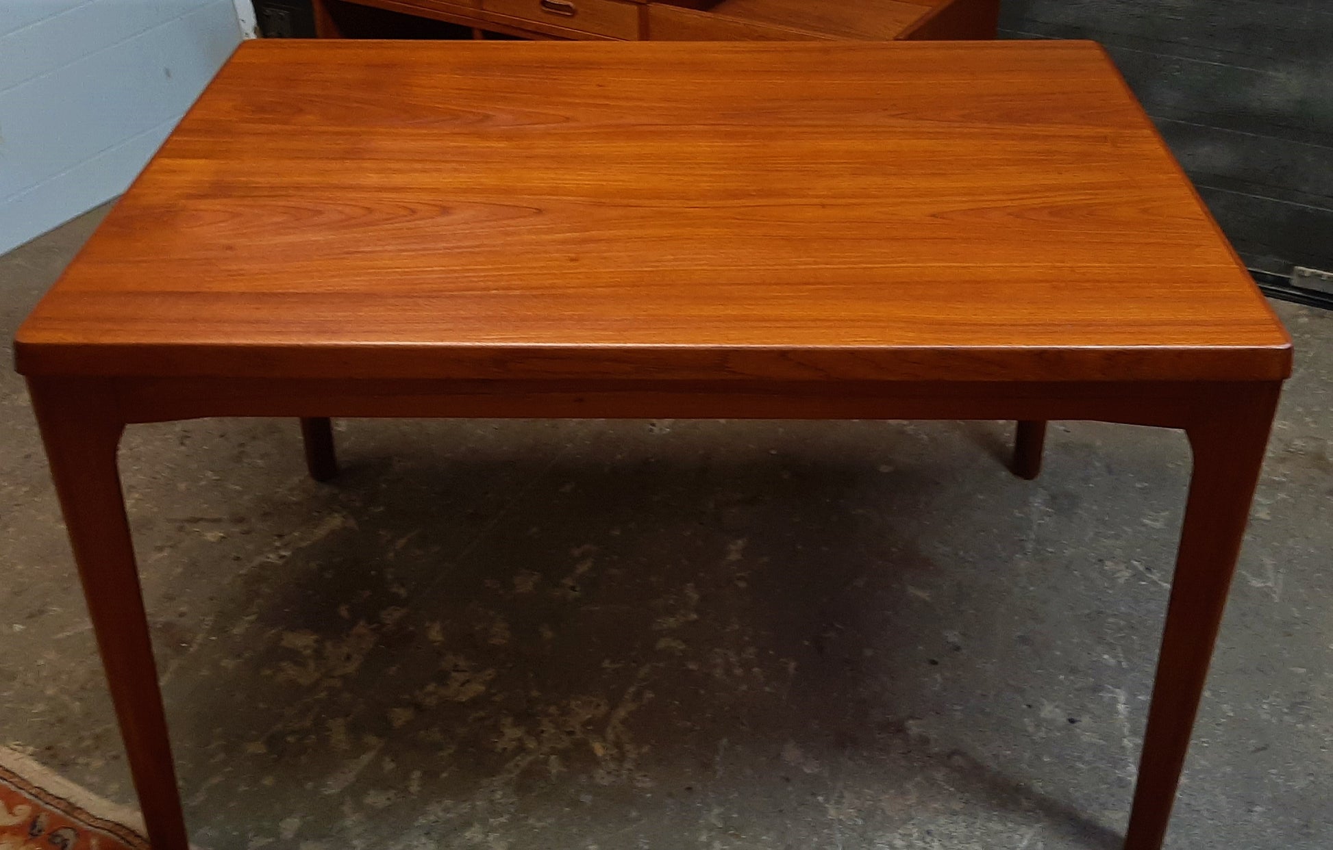 REFINISHED Danish MCM Teak Draw Leaf Table by H. Kjaernulf 47"-82", PERFECT - Mid Century Modern Toronto