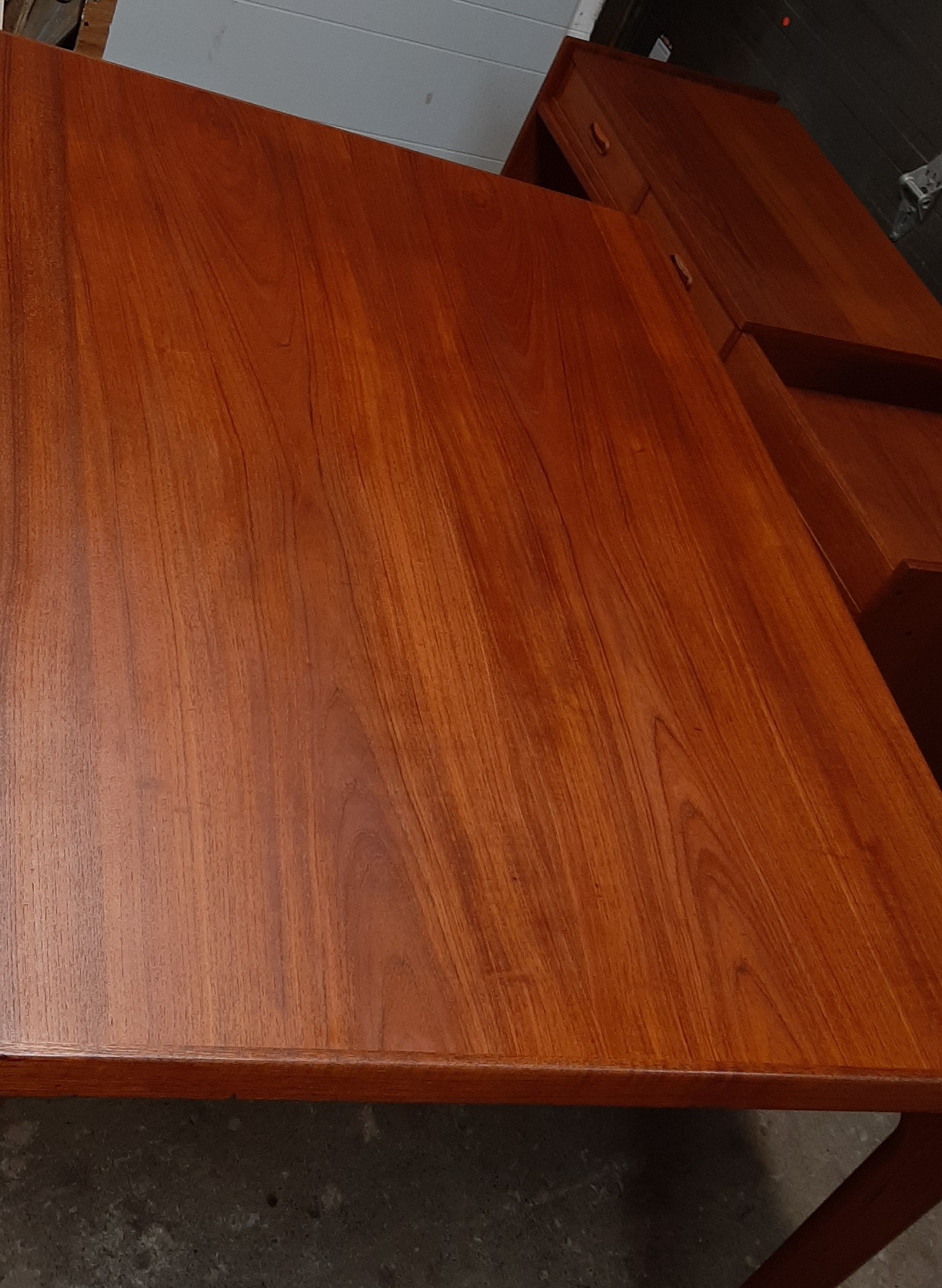 REFINISHED Danish MCM Teak Draw Leaf Table by H. Kjaernulf 47"-82", PERFECT - Mid Century Modern Toronto