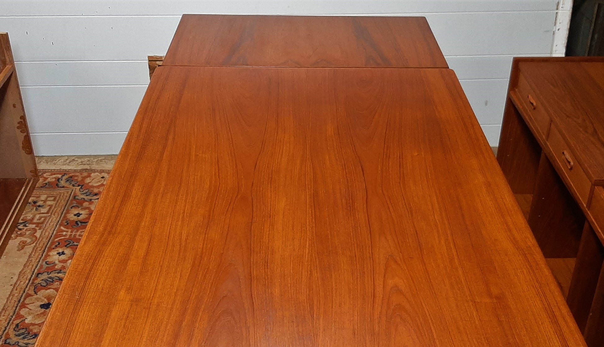 REFINISHED Danish MCM Teak Draw Leaf Table by H. Kjaernulf 47"-82", PERFECT - Mid Century Modern Toronto