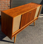 REFINISHED Mid Century Modern Walnut Radio Stereo Record Player Console 56