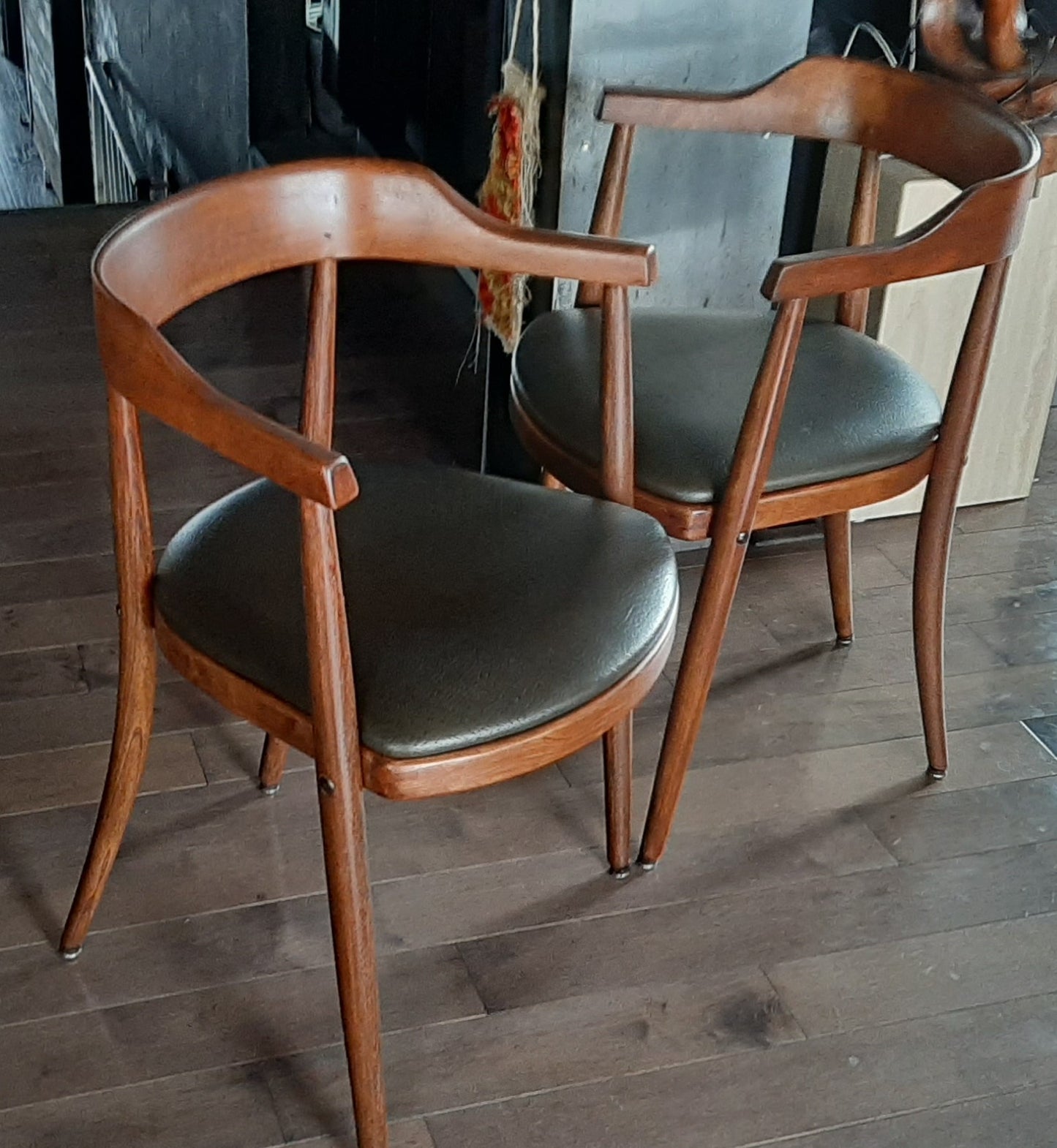 2  REFINISHED solid wood armchairs by Henderson Furniture, PERFECT - Mid Century Modern Toronto