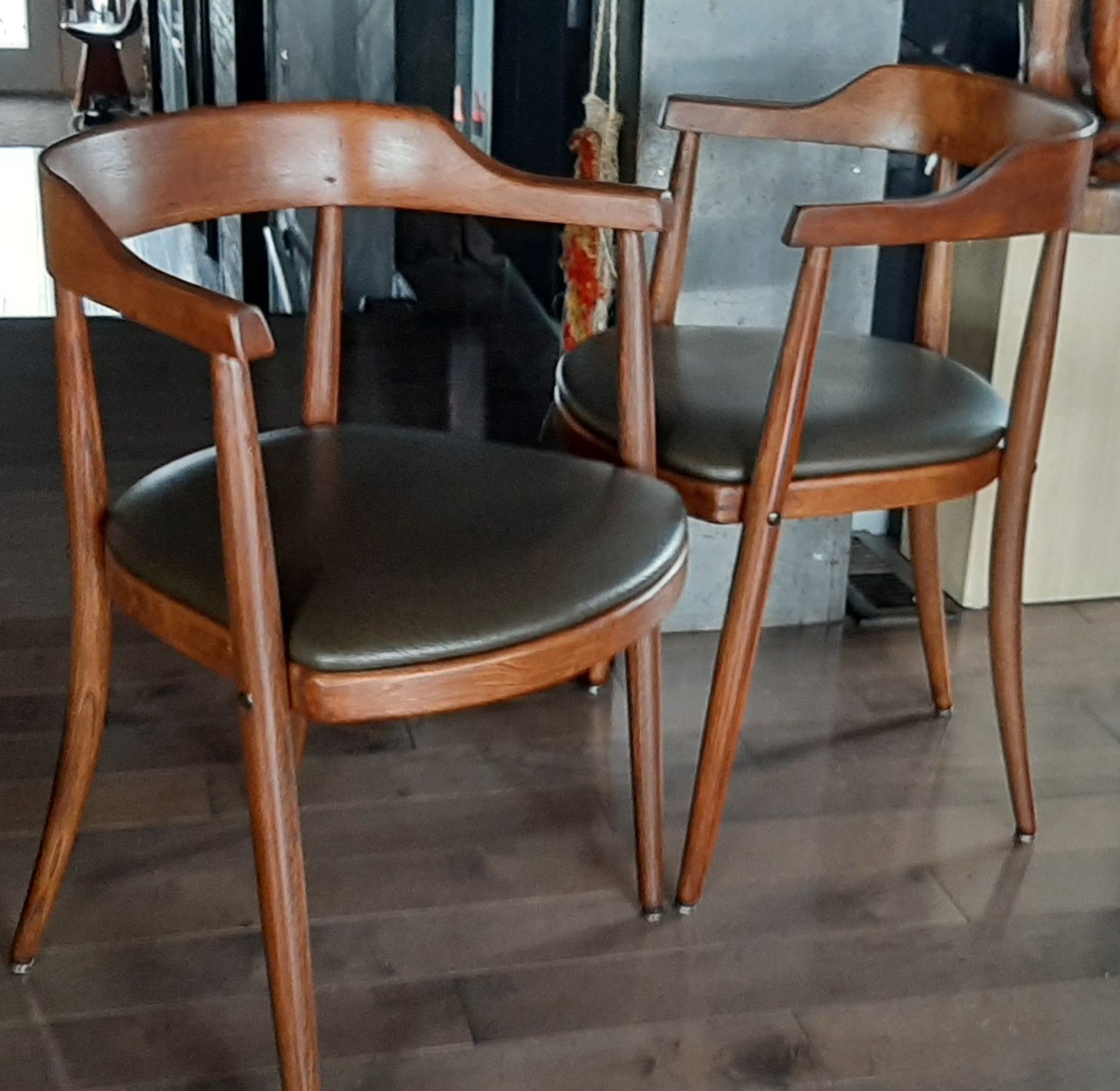 2  REFINISHED solid wood armchairs by Henderson Furniture, PERFECT - Mid Century Modern Toronto