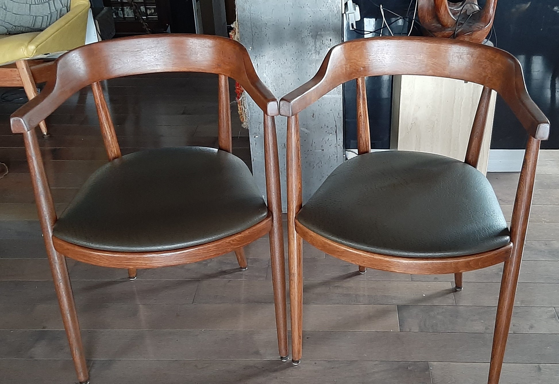 2  REFINISHED solid wood armchairs by Henderson Furniture, PERFECT - Mid Century Modern Toronto