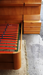 RESTORED MCM bedroom set:  platform bed w nighstands, slats & matresses and dressers, made in Germany, perfect 1