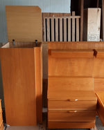 RESTORED MCM bedroom set:  platform bed w nighstands, slats & matresses and dressers, made in Germany, perfect 5