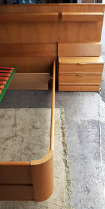 RESTORED MCM bedroom set:  platform bed w nighstands, slats & matresses and dressers, made in Germany, perfect 8