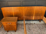 RESTORED Mid Century Modern Platform Bed & 2 nightstands, Mint 4