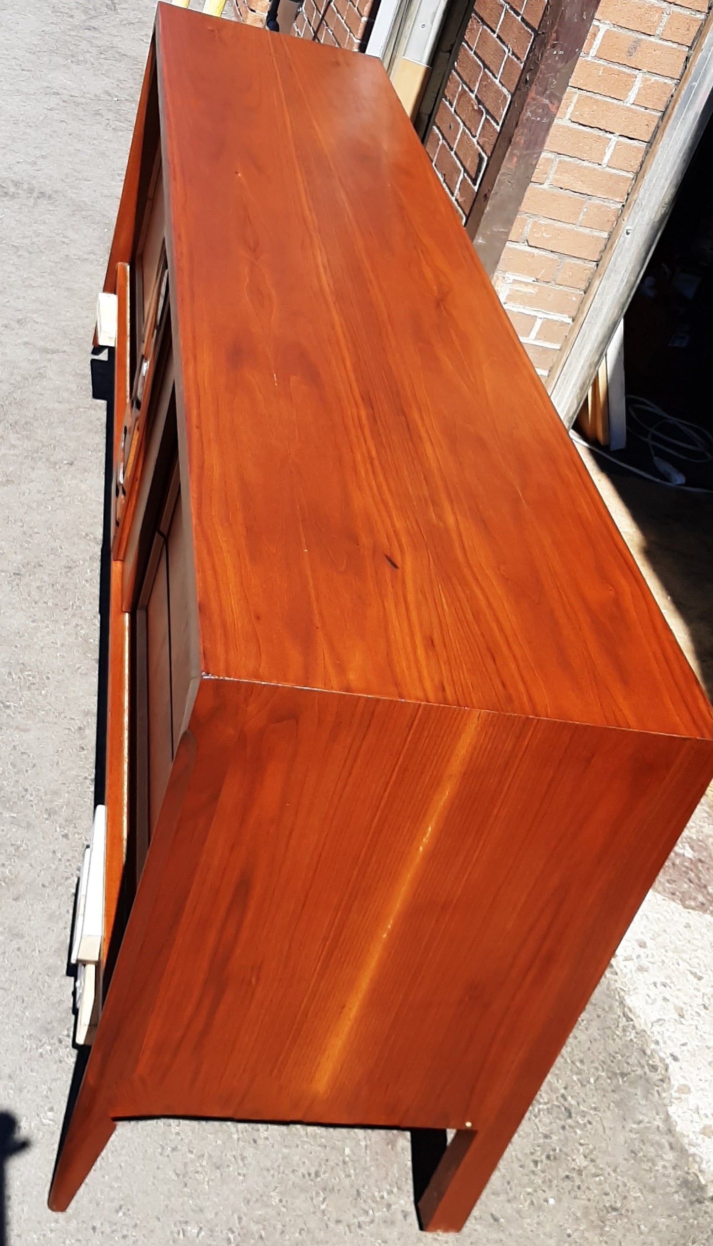 REFINISHED MCM Walnut Brutalist Walnut Dresser Credenza 84" PERFECT