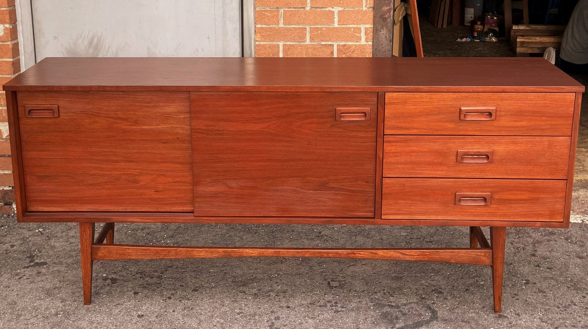 REFINISHED Mid Century Modern Sideboard Credenza Narrow 70.5