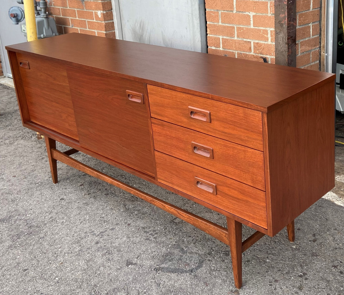 REFINISHED Mid Century Modern Sideboard Credenza Narrow 70.5