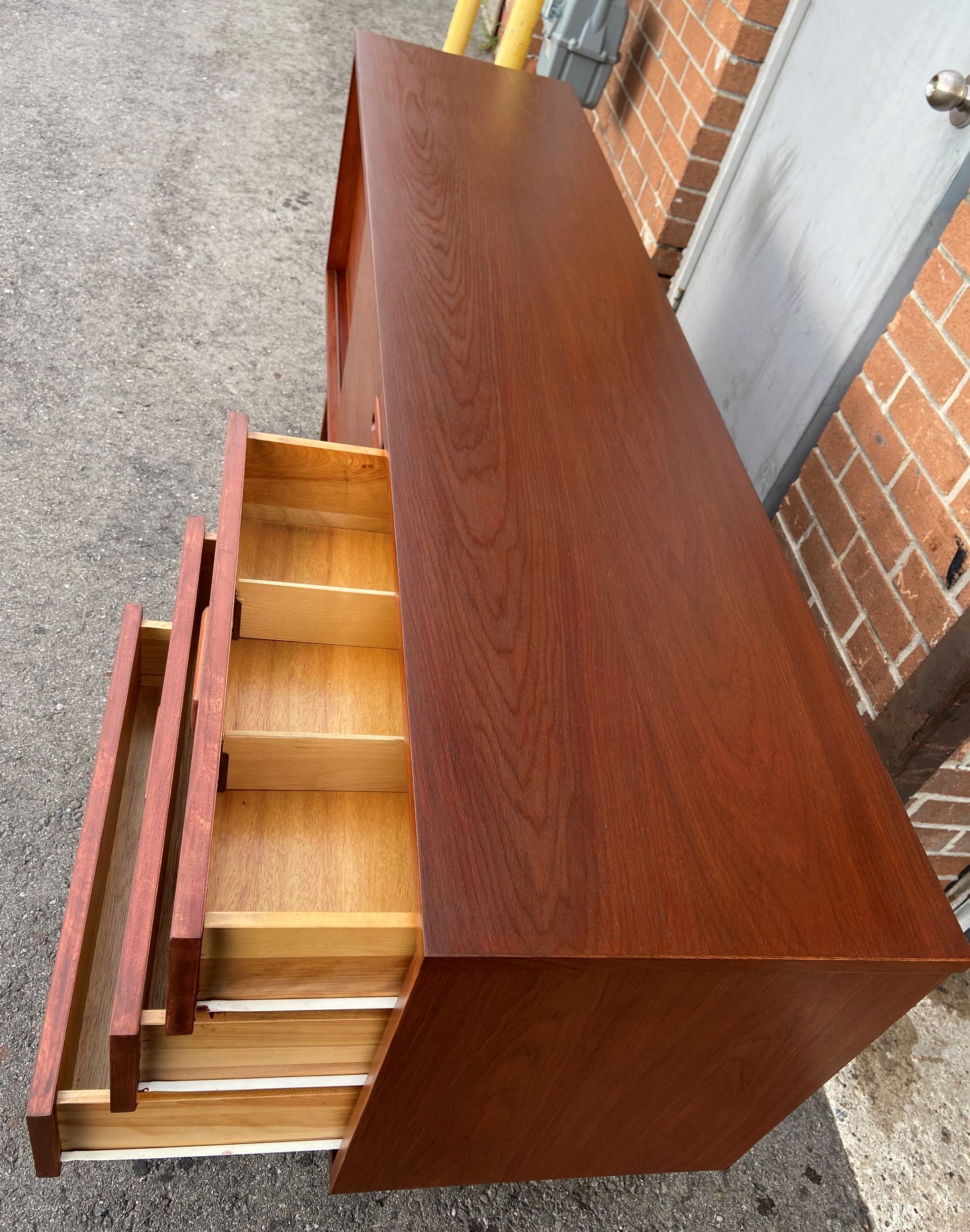 REFINISHED Mid Century Modern Sideboard Credenza Narrow 70.5"