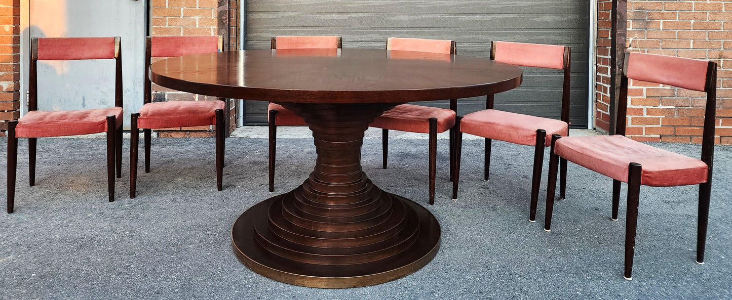 Mid-Century Modern Circular Dining Table D 60" by Carlo De Carli, Italy