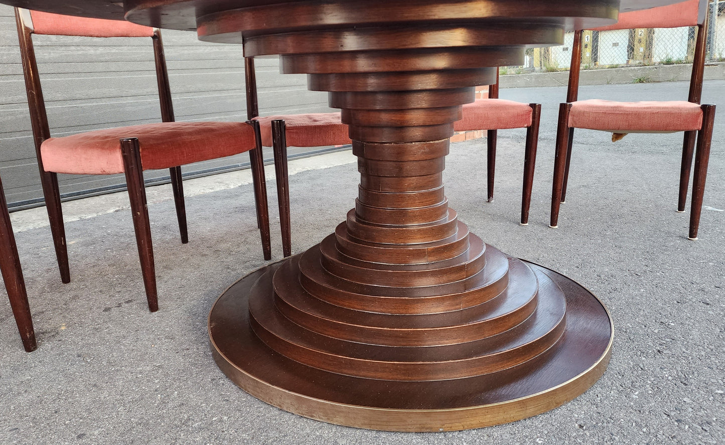 Mid-Century Modern Circular Dining Table D 60" by Carlo De Carli, Italy