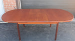 REFINISHED MCM Teak Table Oval Self-Storing w Butterfly Leaf 60