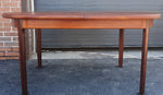 REFINISHED MCM Teak Table Oval Self-Storing w Butterfly Leaf 60