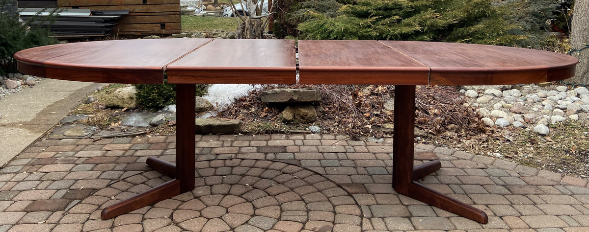 REFINISHED Danish MCM Mahogany Dining Table w 2 Leaves 65