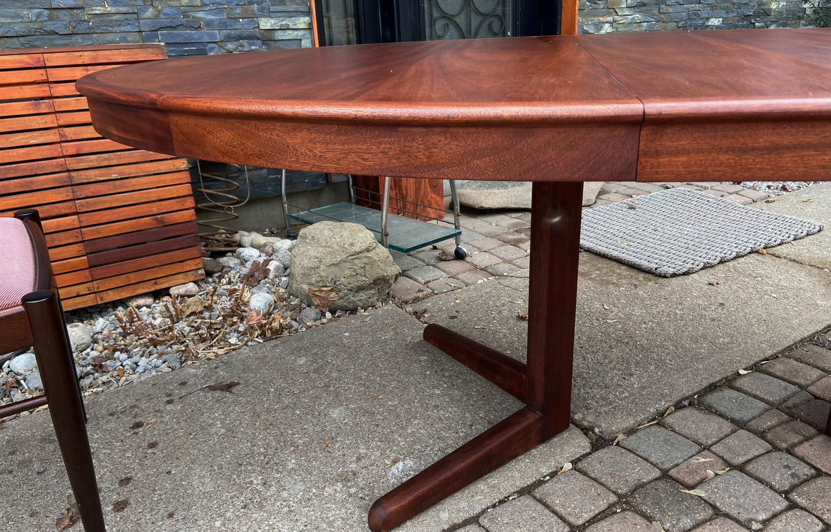 REFINISHED Danish MCM Mahogany Dining Table w 2 Leaves 65