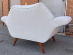 REFINISHED REUPHOLSTERED in Maharam MCM Gondola Sofa & Armchair by L. Tiengo, Perfect 9
