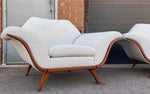 REFINISHED REUPHOLSTERED in Maharam MCM Gondola Sofa & Armchair by L. Tiengo, Perfect 4