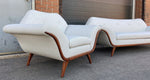 REFINISHED REUPHOLSTERED in Maharam MCM Gondola Sofa & Armchair by L. Tiengo, Perfect 5