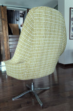 Mid Century Modern  Swivel Wingback Chair with Teak Paws Large will be REUPHOLSTERED 4