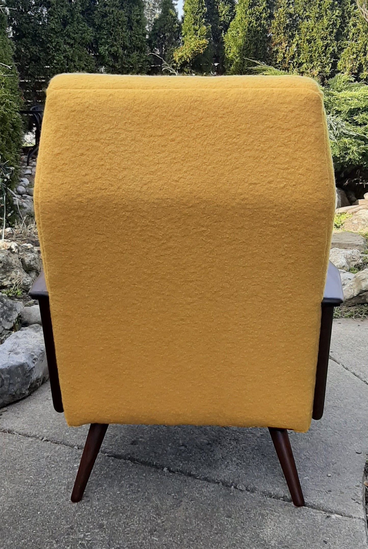 REFINISHED REUPHOLSTERED Danish Mid-Century Modern Teak Lounge Chair