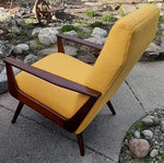 REFINISHED REUPHOLSTERED Danish Mid-Century Modern Teak Lounge Chair 3